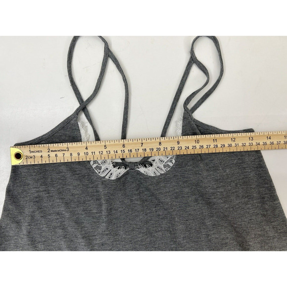 Womens Express Tank Top Size XS Gray Spaghetti Strap Lace Neckline Cami - Picture 7 of 9